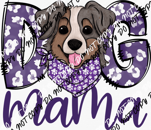 Dog Mama Purple Print Aussie DTF Transfer - We Print U Press DTF Transfers