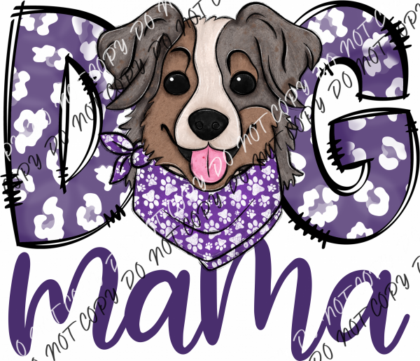 Dog Mama Purple Print Aussie Dtf Transfer Rtp Transfers