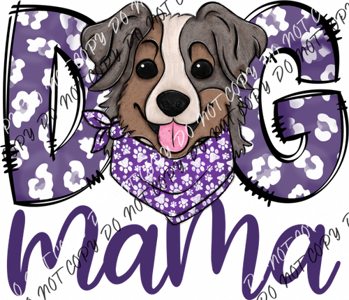 Dog Mama Purple Print Aussie Dtf Transfer Rtp Transfers