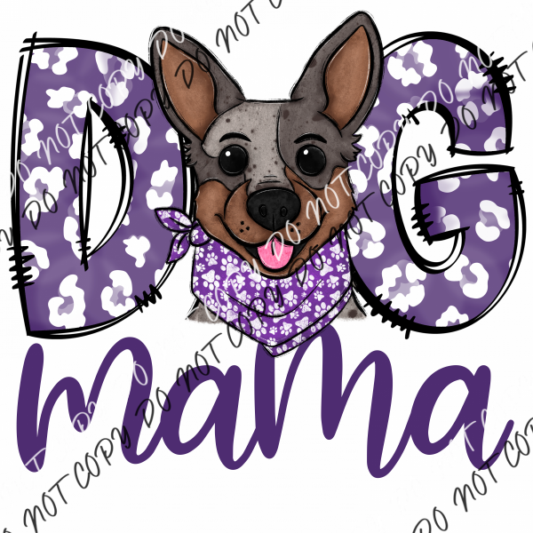 Dog Mama Purple Print Cattle Dtf Transfer Rtp Transfers