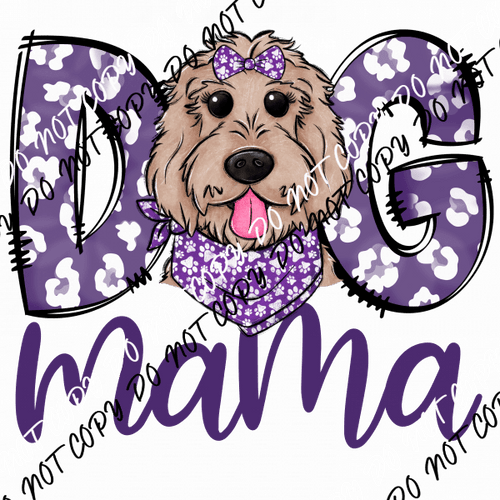 Dog Mama Purple Print Doodle DTF Transfer - We Print U Press DTF Transfers