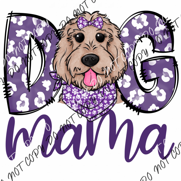 Dog Mama Purple Print Doodle Dtf Transfer Rtp Transfers