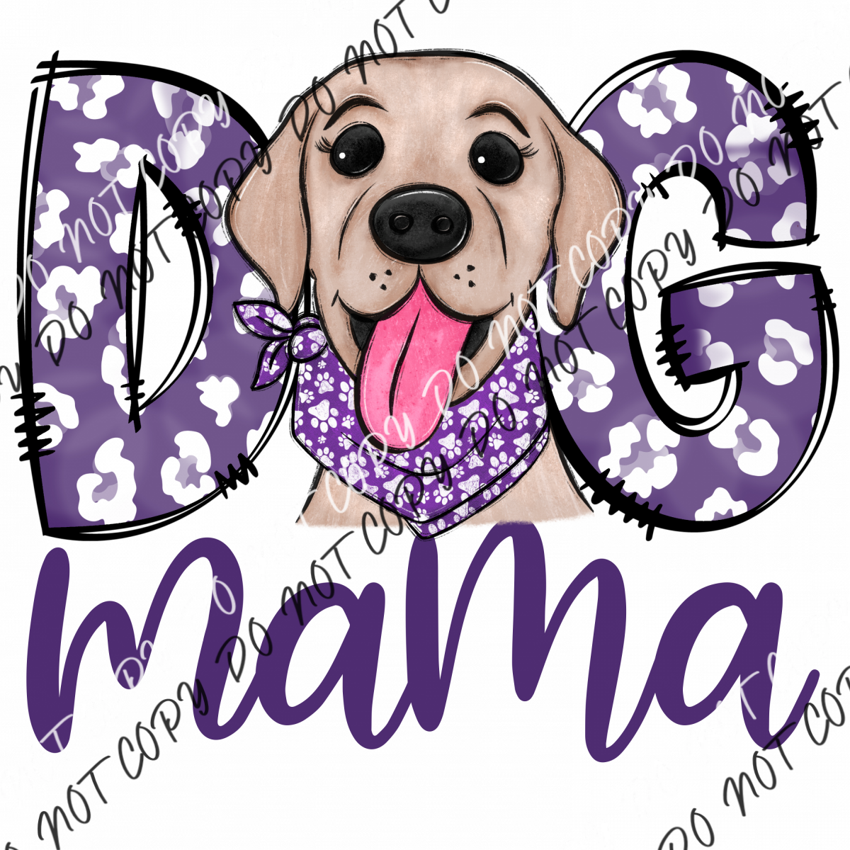 Dog Mama Purple Print Lab Dtf Transfer Rtp Transfers