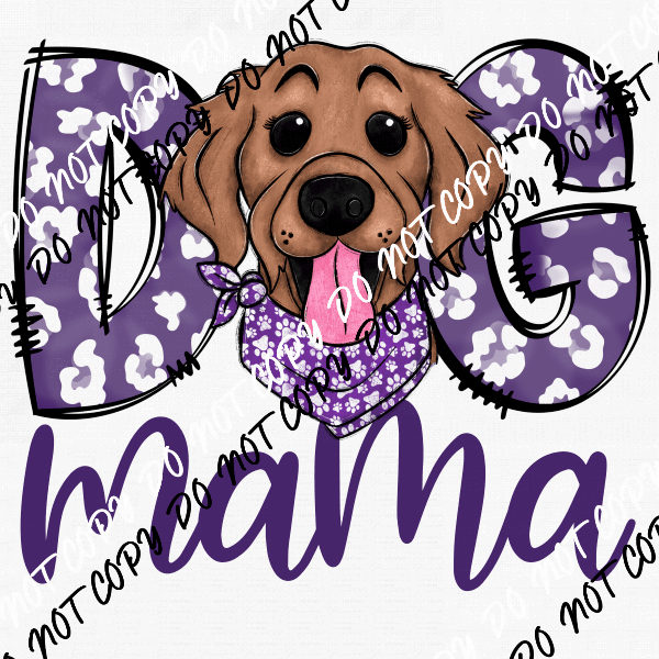 Dog Mama Purple Print Retriever DTF Transfer - We Print U Press DTF Transfers