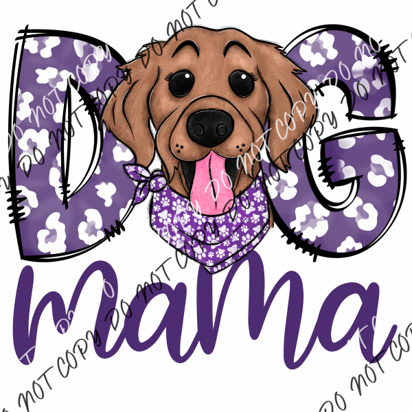 Dog Mama Purple Print Retriever Dtf Transfer Rtp Transfers