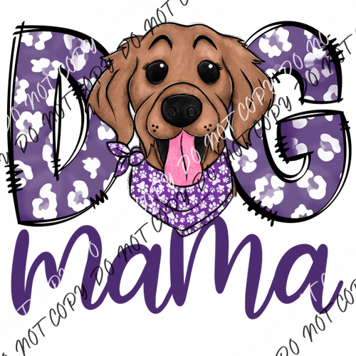 Dog Mama Purple Print Retriever Dtf Transfer Rtp Transfers