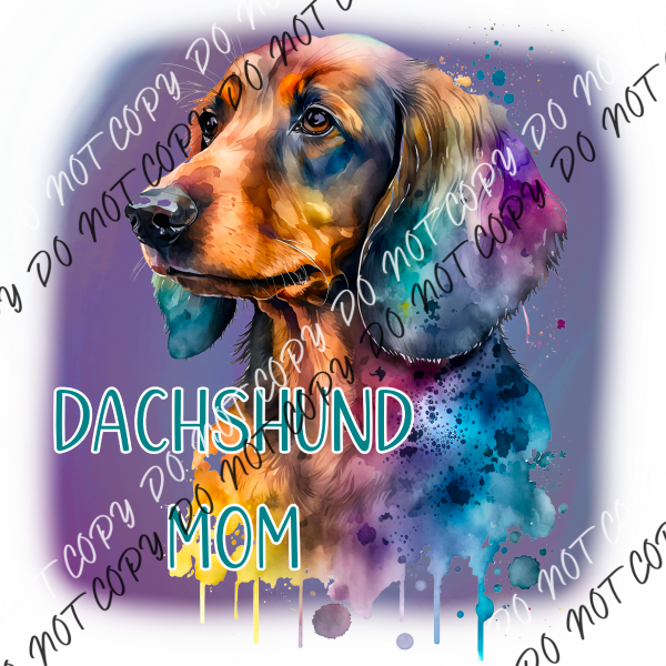 Dog Mom Dachshund Dtf Transfer