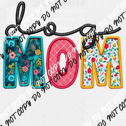 Dog Mom Faux Embroidery DTF Transfer - We Print U Press DTF Transfers