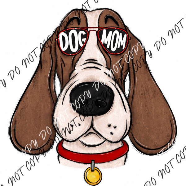 Dog Mom Glasses Bassett Hound Dtf Transfer Rtp Transfers