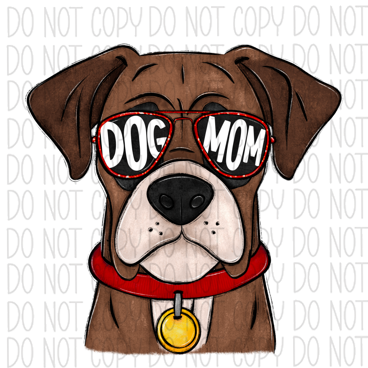 Dog Mom Glasses Boxer Dtf Transfer Rtp Transfers
