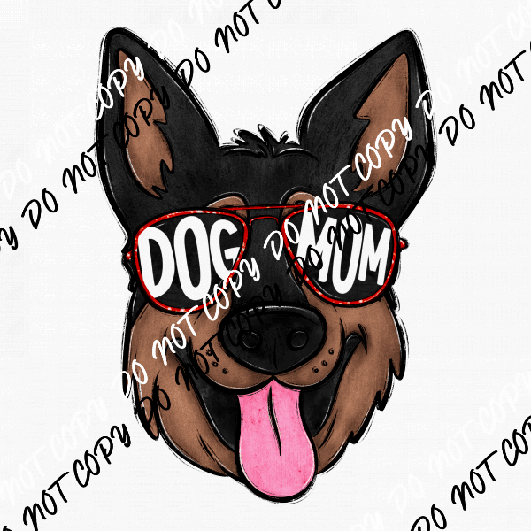 Dog Mom Glasses German Shepard DTF Transfer - We Print U Press DTF Transfers