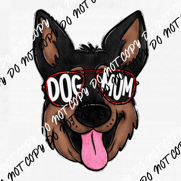 Dog Mom Glasses German Shepard DTF Transfer - We Print U Press DTF Transfers
