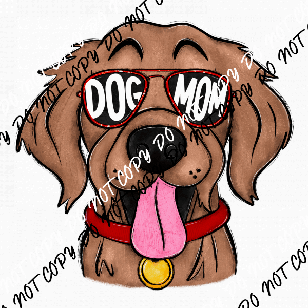 Dog Mom Glasses Golden Retriever DTF Transfer - We Print U Press DTF Transfers