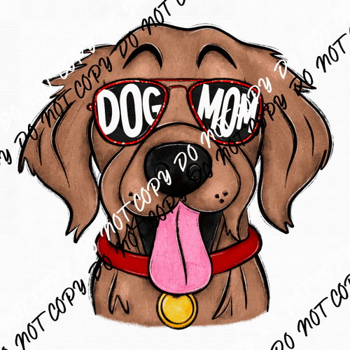 Dog Mom Glasses Golden Retriever DTF Transfer - We Print U Press DTF Transfers