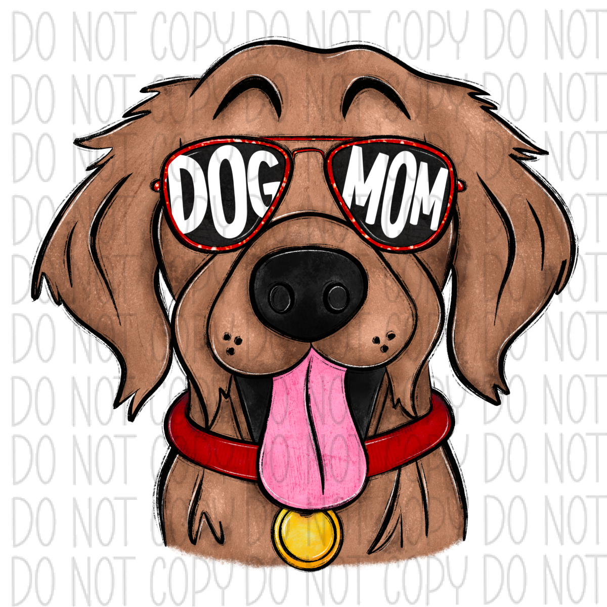 Dog Mom Glasses Golden Retriever Dtf Transfer Rtp Transfers