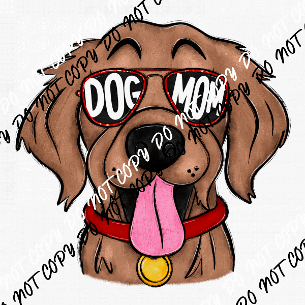 Dog Mom Glasses Golden Retriever DTF Transfer - We Print U Press DTF Transfers