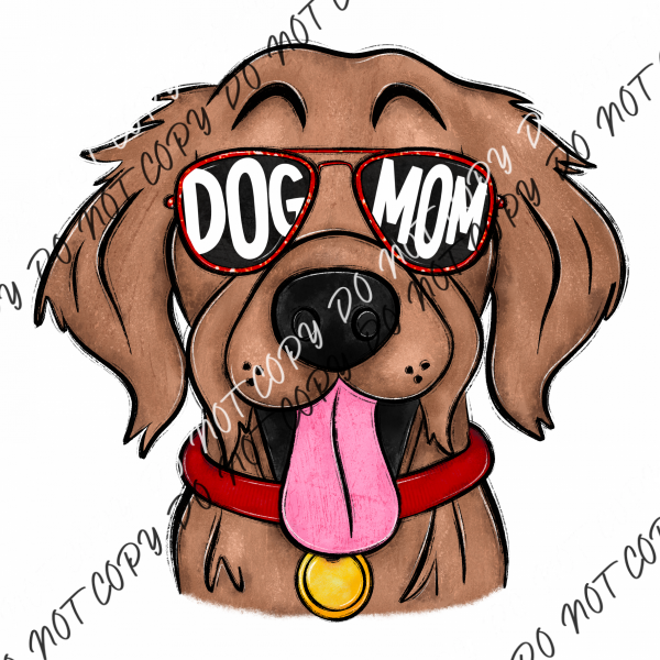 Dog Mom Glasses Golden Retriever Dtf Transfer Rtp Transfers