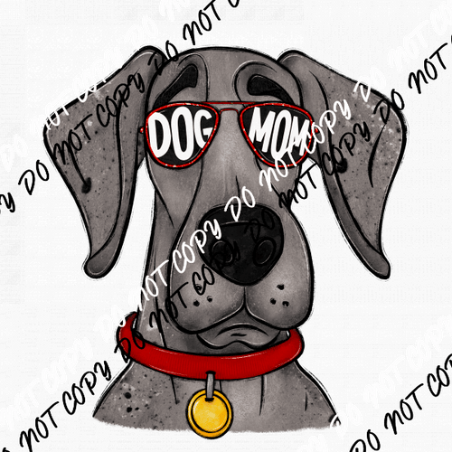 Dog Mom Glasses Great Dane DTF Transfer - We Print U Press DTF Transfers