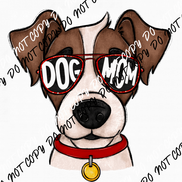 Dog Mom Glasses Jack Russell DTF Transfer - We Print U Press DTF Transfers