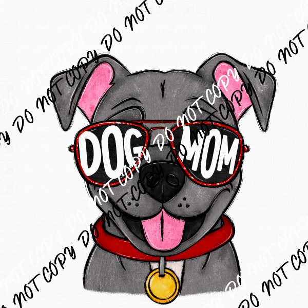 Dog Mom Glasses Pit Bull DTF Transfer - We Print U Press DTF Transfers