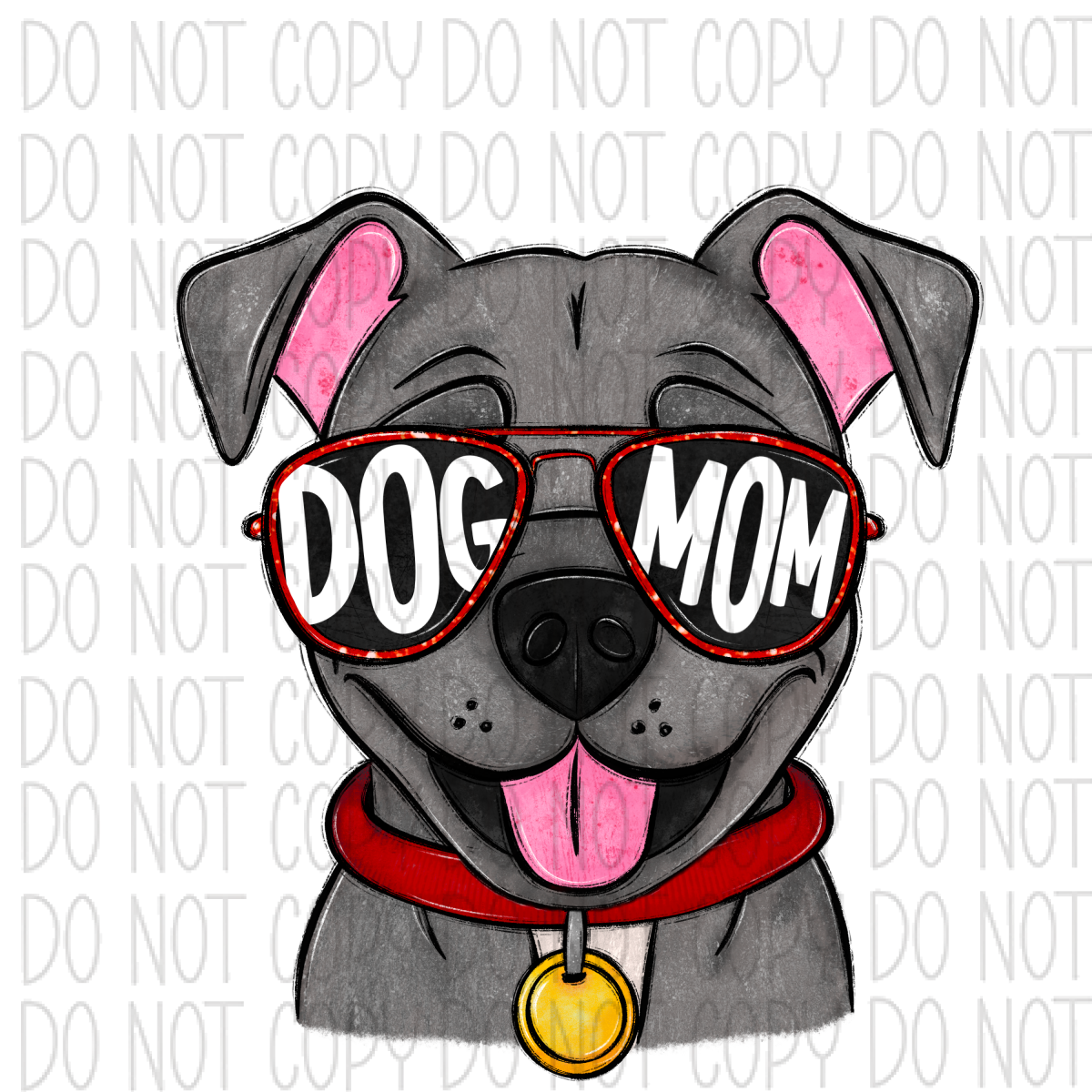Dog Mom Glasses Pit Bull Dtf Transfer Rtp Transfers