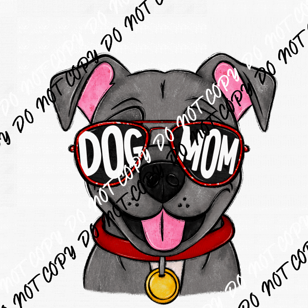 Dog Mom Glasses Pit Bull DTF Transfer - We Print U Press DTF Transfers