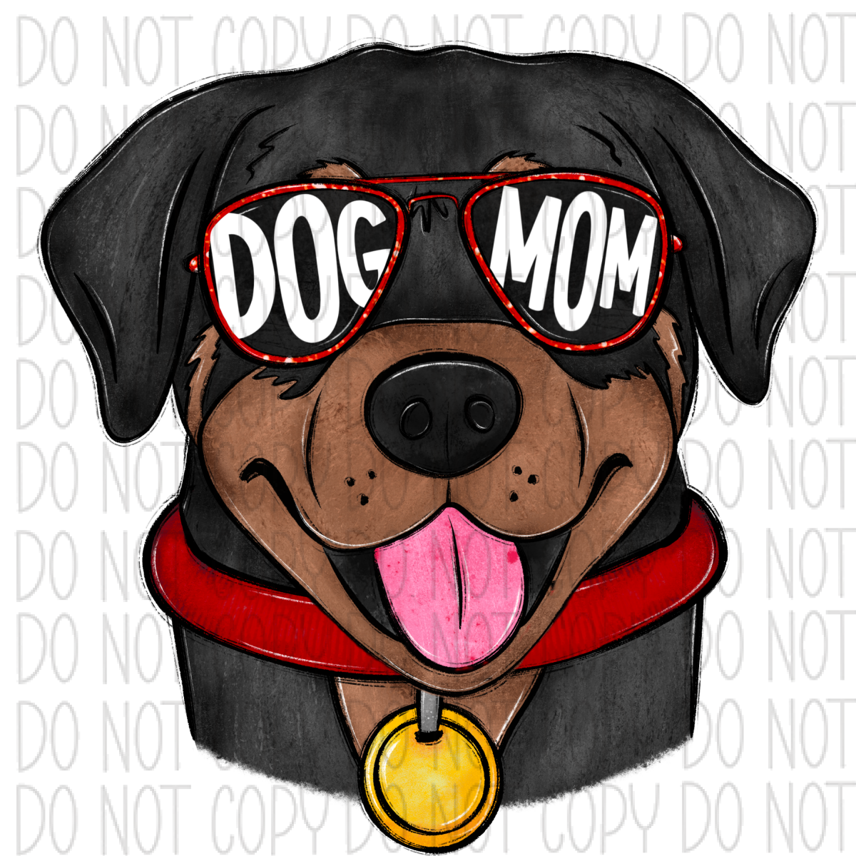 Dog Mom Glasses Rottweiler Dtf Transfer Rtp Transfers