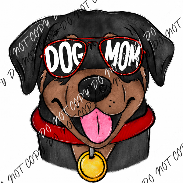 Dog Mom Glasses Rottweiler Dtf Transfer Rtp Transfers