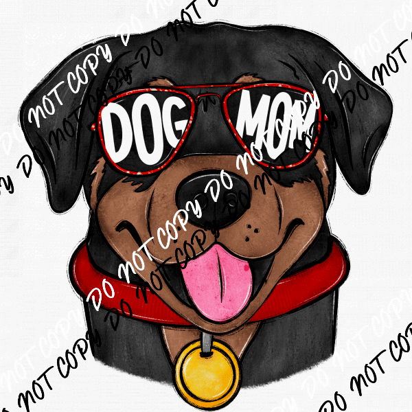 Dog Mom Glasses Rottweiler DTF Transfer - We Print U Press DTF Transfers