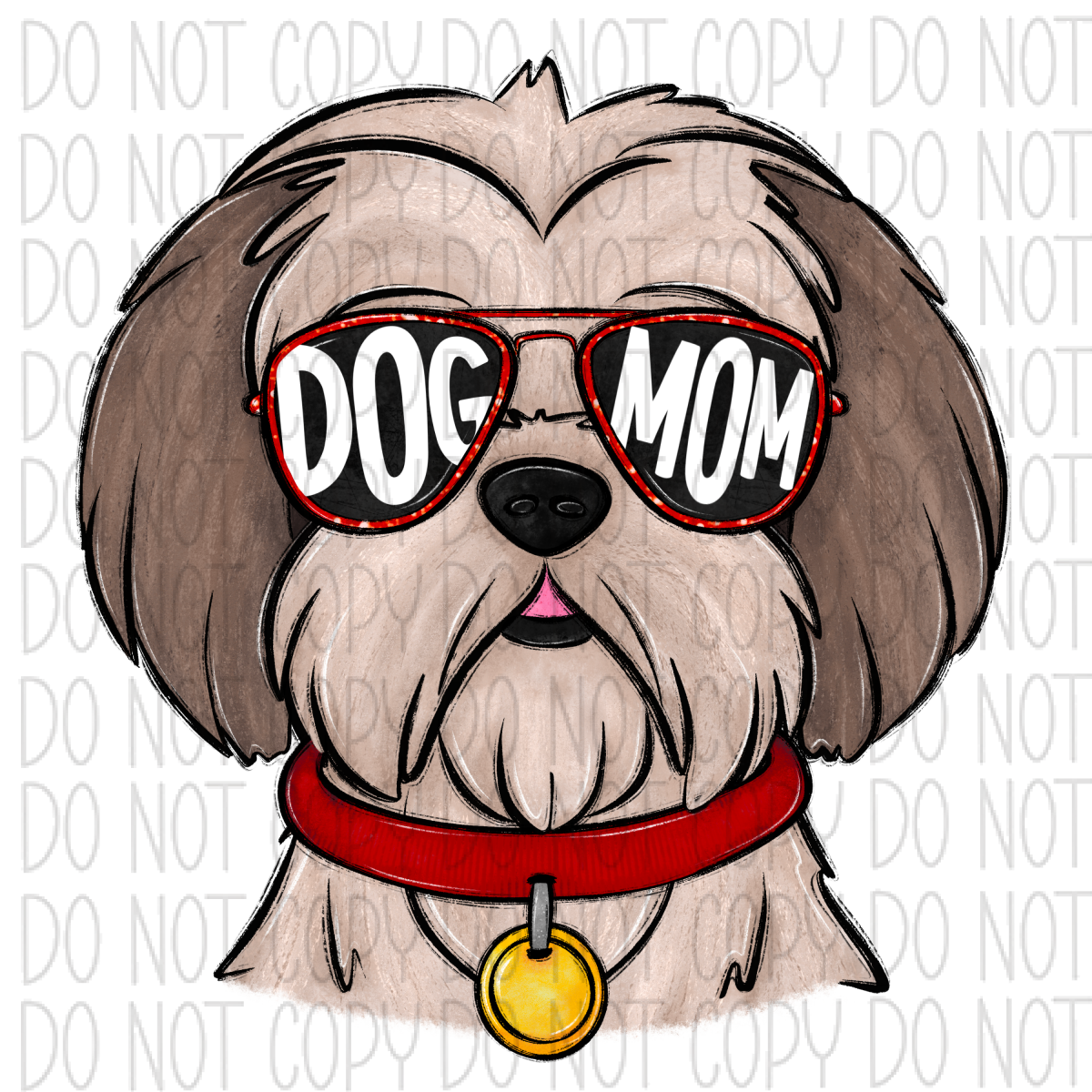 Dog Mom Glasses Shitzu Dtf Transfer Rtp Transfers