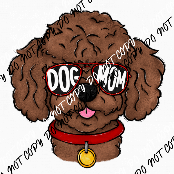 Dog Mom Glasses Toy Poodle DTF Transfer - We Print U Press DTF Transfers