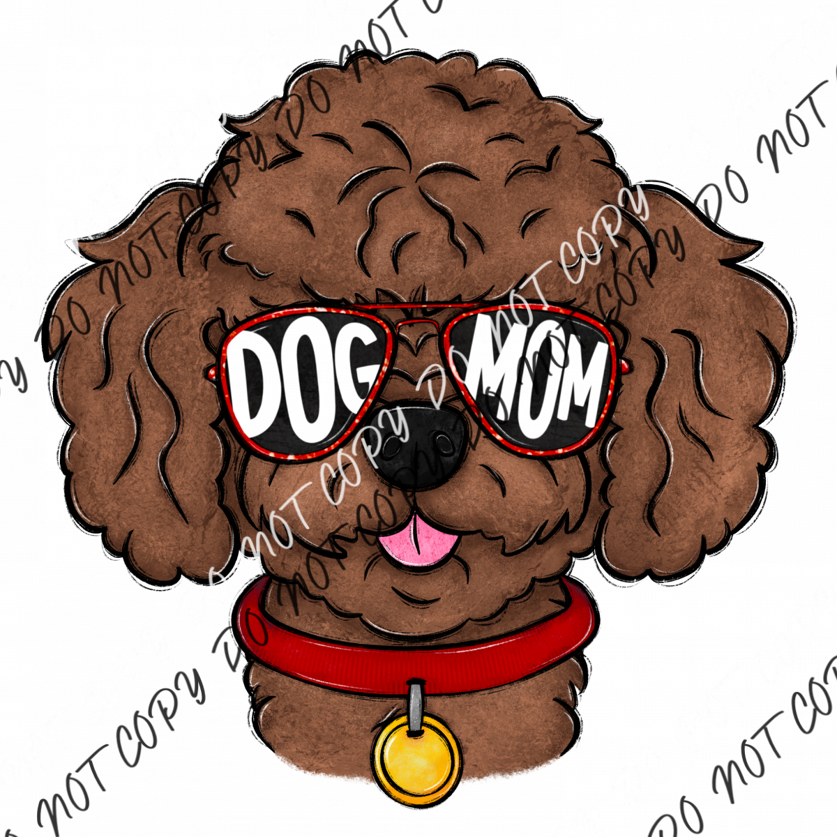 Dog Mom Glasses Toy Poodle Dtf Transfer Rtp Transfers