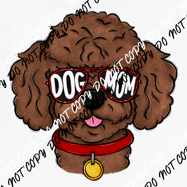 Dog Mom Glasses Toy Poodle DTF Transfer - We Print U Press DTF Transfers