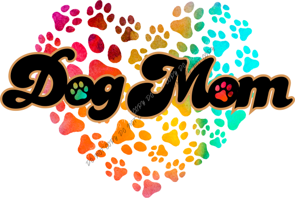 Dog Mom Rainbow Hearts DTF Transfer RTP DTF Transfers
