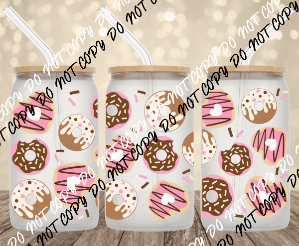 Donuts UV Transfer for 16 oz Glass Can - We Print U Press DTF Transfers