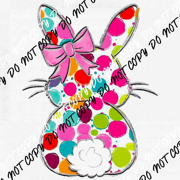 Dotted Easter Bunny DTF Transfer - We Print U Press DTF Transfers