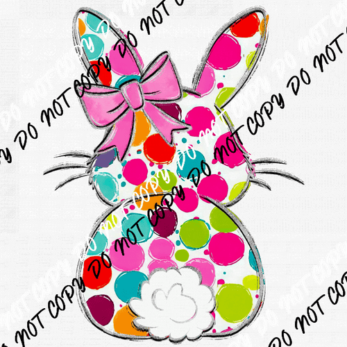 Dotted Easter Bunny DTF Transfer - We Print U Press DTF Transfers