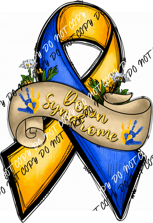 Down Syndrome Awareness Ribbon DTF Transfer - We Print U Press DTF Transfers