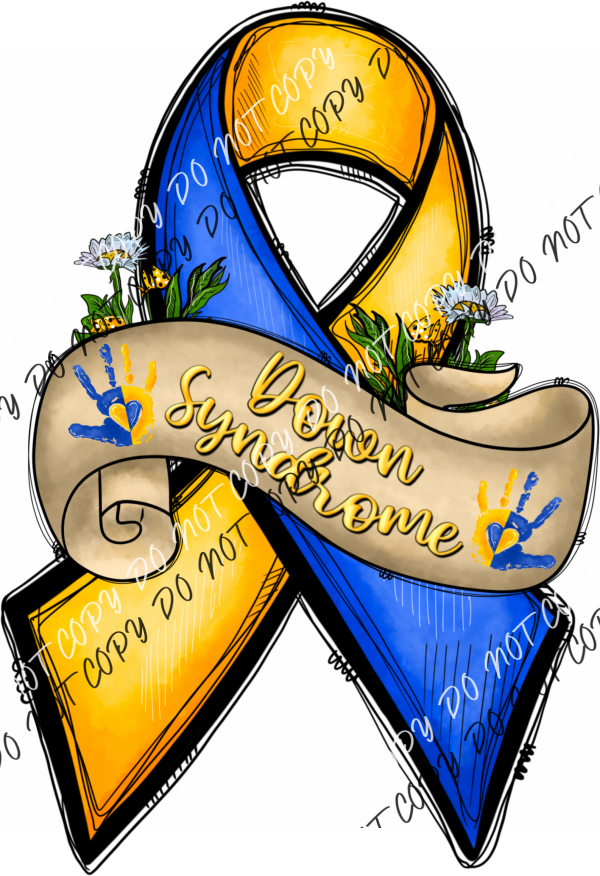 Down Syndrome Awareness Ribbon Dtf Transfer Rtp Transfers