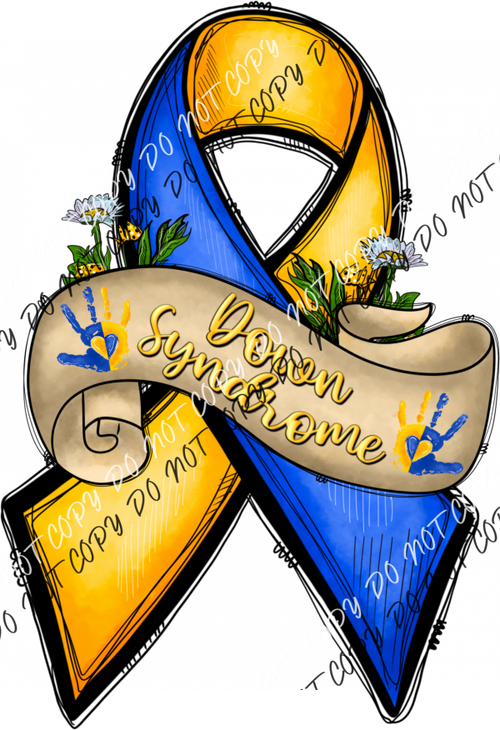 Down Syndrome Awareness Ribbon Dtf Transfer Rtp Transfers