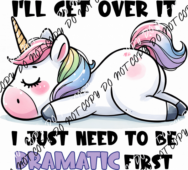Dramatic Unicorn DTF Transfer - We Print U Press DTF Transfers