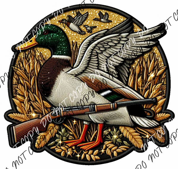 Duck Hunting Circle Faux Patch Dtf Transfer Rtp Transfers