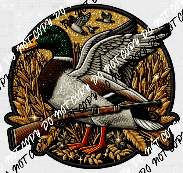 Duck Hunting Circle Faux Patch DTF Transfer - We Print U Press DTF Transfers