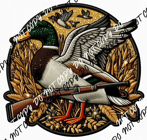 Duck Hunting Circle Faux Patch DTF Transfer - We Print U Press DTF Transfers