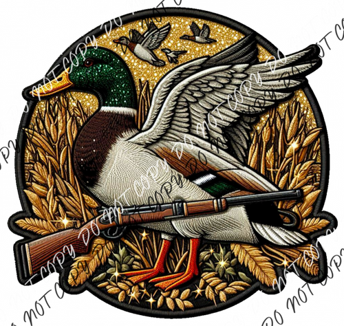 Duck Hunting Circle Faux Patch Dtf Transfer Rtp Transfers