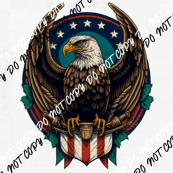 Eagle Holding American Flag DTF Transfer - We Print U Press DTF Transfers