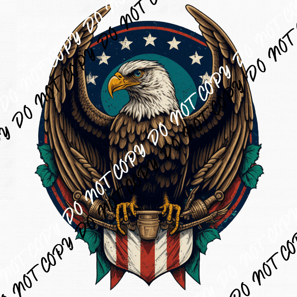 Eagle Holding American Flag DTF Transfer - We Print U Press DTF Transfers