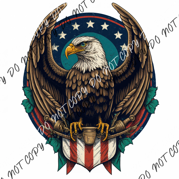 Eagle Holding American Flag Dtf Transfer