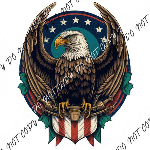 Eagle Holding American Flag Dtf Transfer