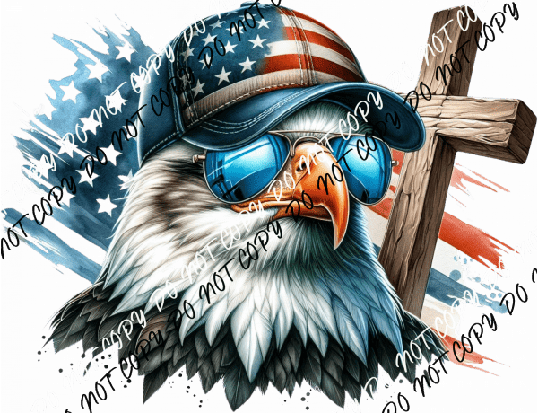 EAGLE PATRIOTIC HAT CROSS DTF TRANSFER - We Print U Press DTF Transfers